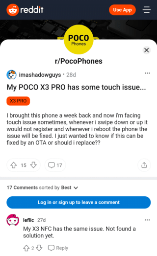 Проблемы с работой сенсоров на Poco X3 NFC и Poco X3 Pro