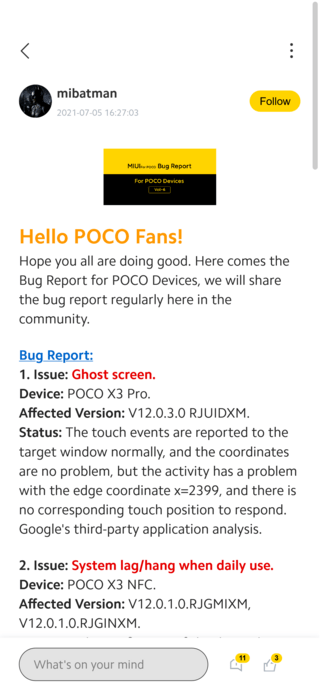Проблемы с работой сенсоров на Poco X3 NFC и Poco X3 Pro