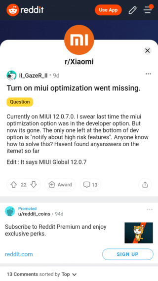 Как в настройках Xiaomi вернуть пункт Оптимизация MIUI?