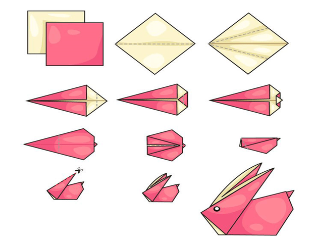 Оригами "Зайчик"