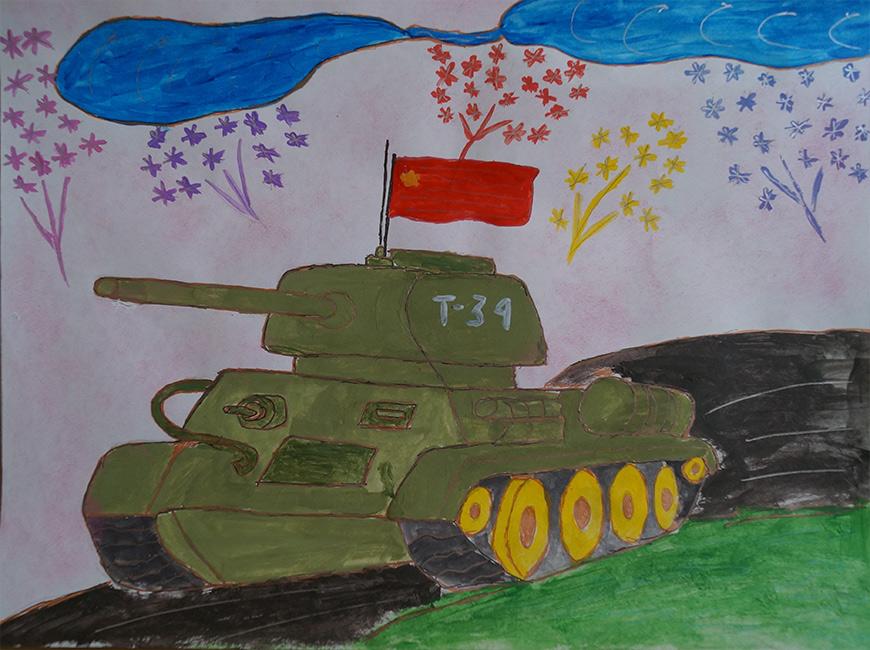 Рисунки с танком на 9 мая