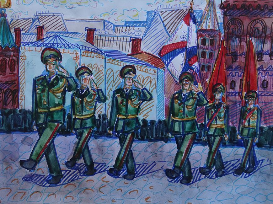 Рисунки на тему парада Победы