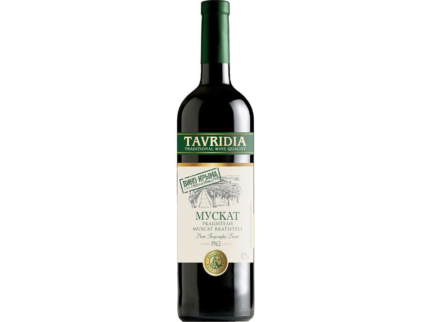 Недорогое белое полусладкое вино Тавридия Мускат Ркацители