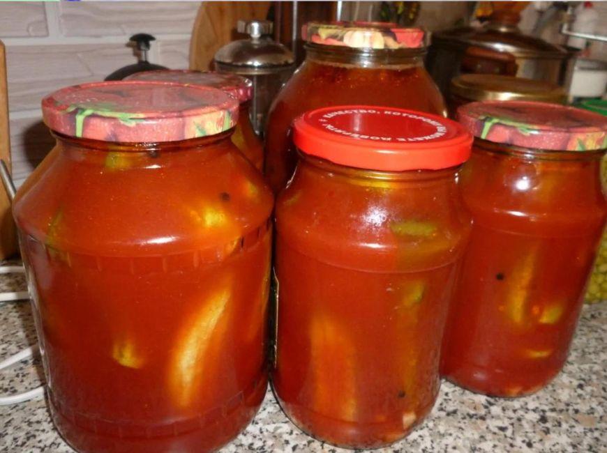 Рецепт маринованных огурцов в томатной пасте на зиму