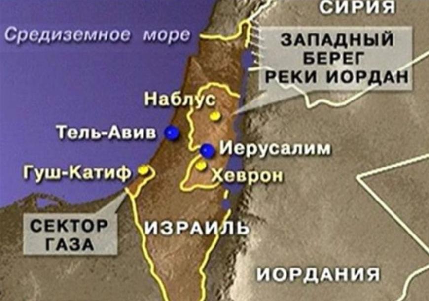 Карта Израиля и Палестины