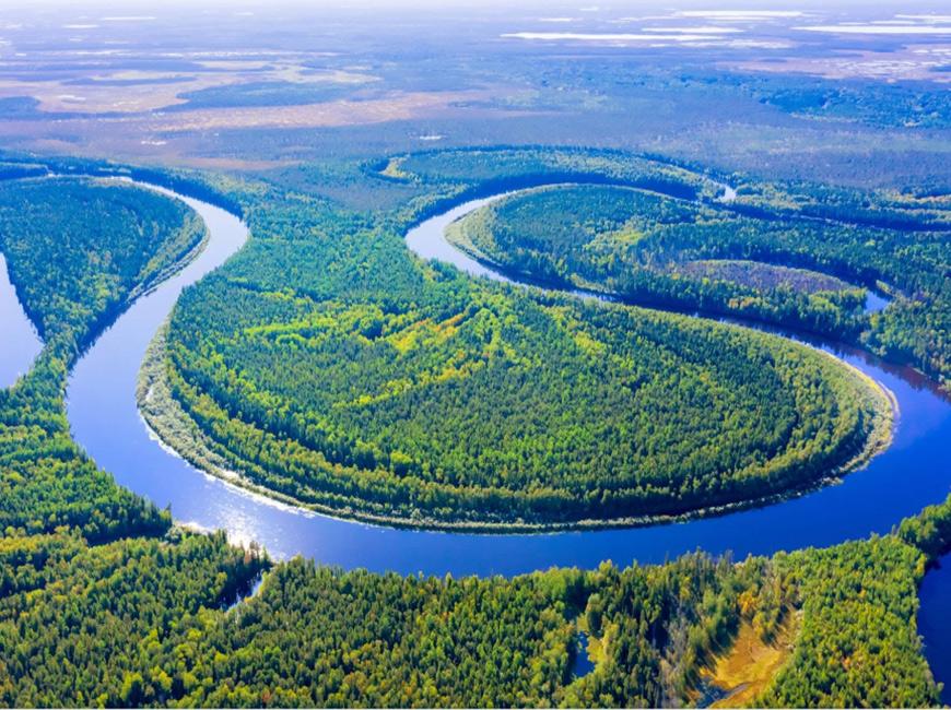 Крупная река в России Обь